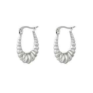 Koop silver Yehwang earring oval hoops decorated