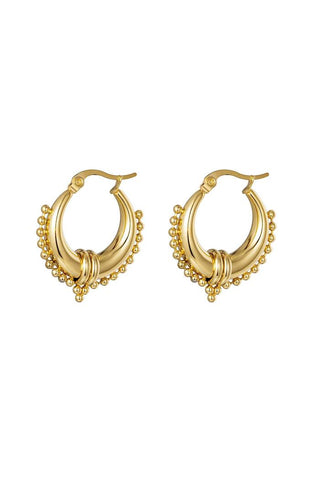 Koop gold Bijoutheek Earrings Bali Style With Balls