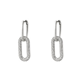 Koop silver Yehwang Earrings Earring Two Hoops Zirconia