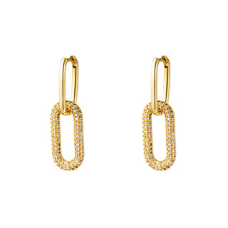 Koop gold Yehwang Earrings Earring Two Hoops Zirconia
