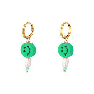 Koop green Yehwang Earring Smiley Pearl multiple colors Gold