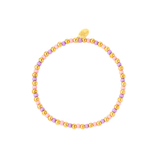 Bijoutheek Bracelet Lilac Rose Beads Gold