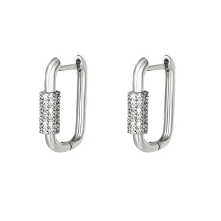 Koop silver Yehwang Earrings Oval Zirconia Stones