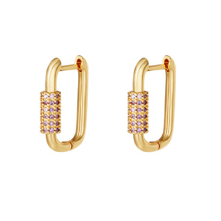 Bijoutheek Earrings Earring Oval Purple Zirconia