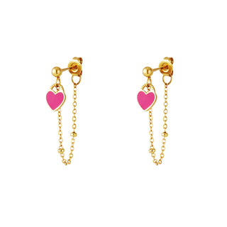Koop fuchsia Yehwang Stud Earring Heart Necklace