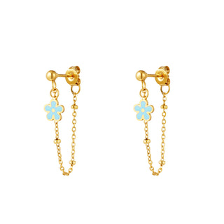 Koop blue Yehwang Stud Earring Flower Necklace
