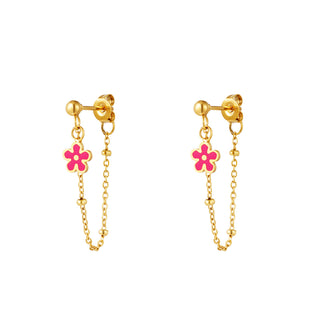 Koop fuchsia Yehwang Stud Earring Flower Necklace
