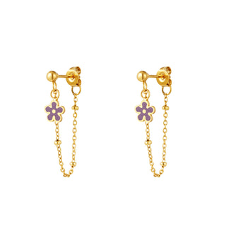 Koop purple Yehwang Stud Earring Flower Necklace