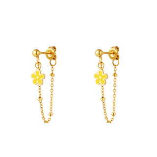 Koop yellow Yehwang Stud Earring Flower Necklace