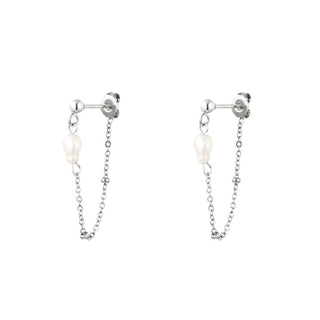 Kaufen silber Yehwang Ohrstecker Perlenkette