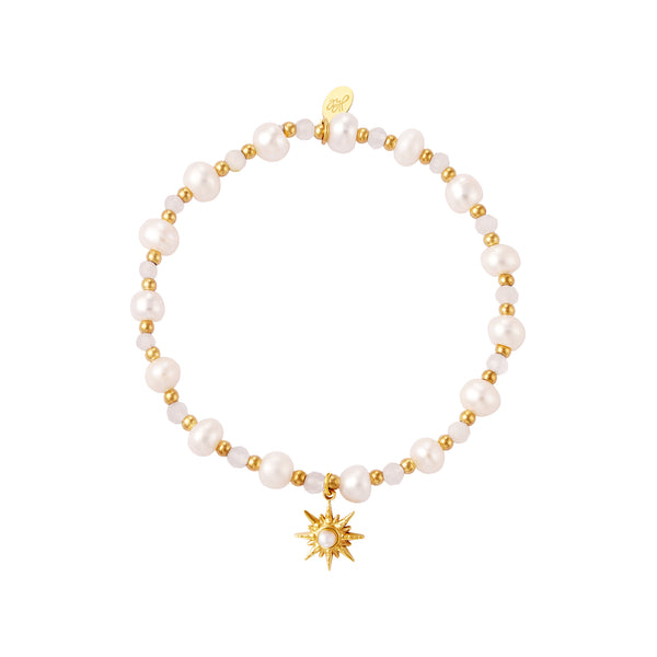 Yehwang Bracelet (jewelry) White Beads Pearls Sun Gold White