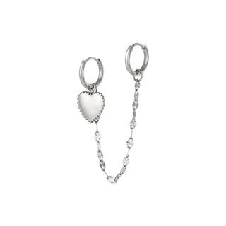 Koop silver Yehwang Earrings Heart Necklace