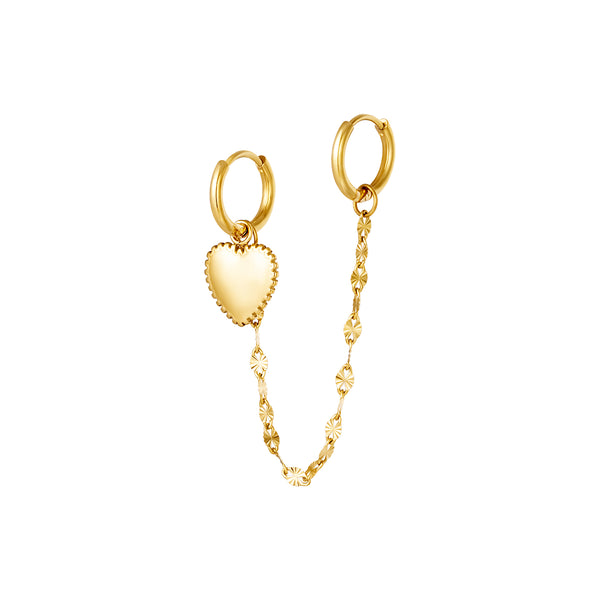 Yehwang Earrings Heart Necklace