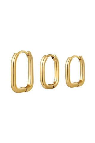 Koop gold Bijoutheek Earrings three straight hoops