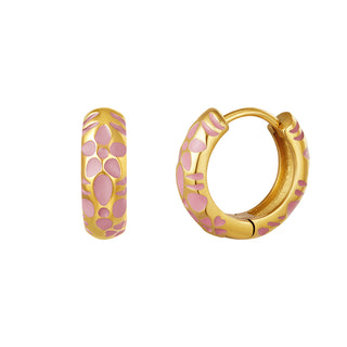 Koop pink Bijoutheek Earrings Flowers Gold