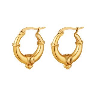 Koop gold Bijoutheek Earrings Bali Hoop Rope Small