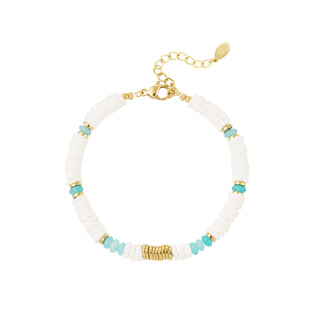 Bijoutheek-Armband (Schmuck) Scheiben blaue und grüne Perlen
