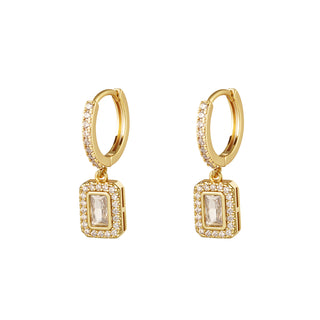 Koop gold Bijoutheek Earrings Square zirconia - Sparkle collection