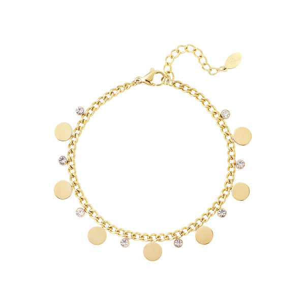 Bijoutheek Bracelet (jewelry) Discs and white stones 0290006