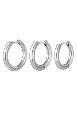 Kopen zilver Bijoutheek Oorringen drie ringen set (0.3mm)
