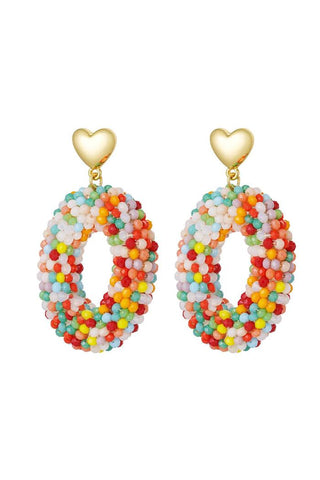 Koop multi Bijoutheek Stud Earrings Heart Hoop Oval Beads