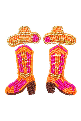 Koop orange Bijoutheek Ear Studs Boots And Hat Beads