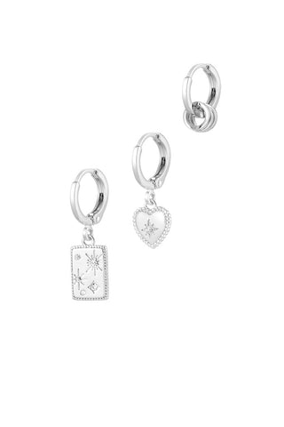 Koop silver Bijoutheek Earrings 3 Hoops In A Row (1.7 CM - 2.5 CM)