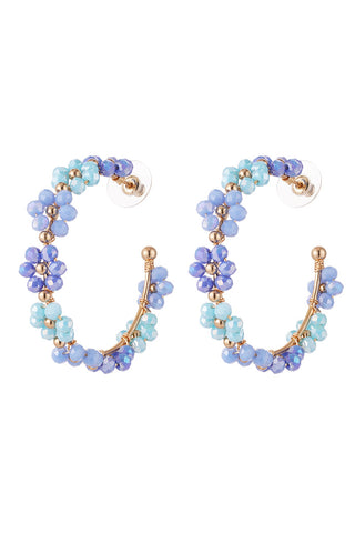 Koop blue Bijoutheek Stud Earrings Flowers