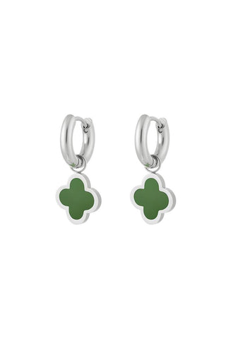 Koop green Bijoutheek Earrings Clover Enamel