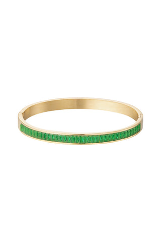 Kopen groen Bijoutheek Armband (Sieraad) Harde zirkonia stenen bangle goud