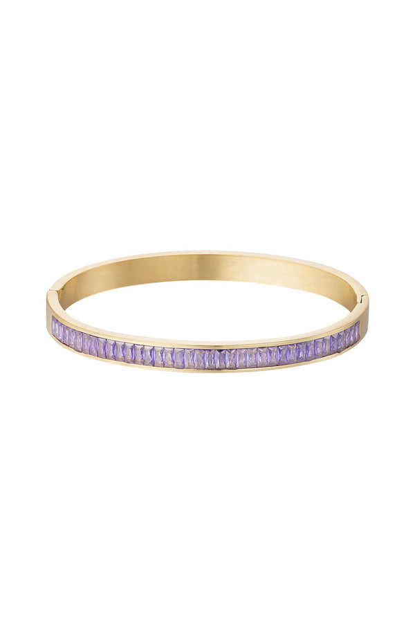 Bijoutheek Bracelet (Jewelry) Hard zirconia stone bangle gold