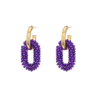 Koop purple Bijoutheek Earrings Miyuki Beads