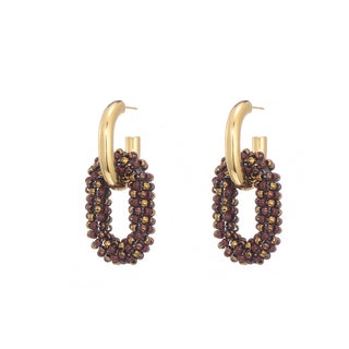 Koop brown Bijoutheek Earrings Miyuki Beads