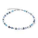 Coeur de Lion Geocube Ketting Iconic Nature necklace blauw/wit