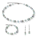 Coeur de Lion Geocube Halskette Amazonit & Hämatit hellgrün