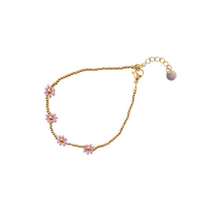 Kaufen rosa Go Dutch Label Armband (Schmuck) Perlen Gänseblümchen