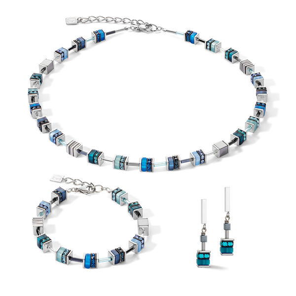 Coeur de Lion Geocube Necklace Sparkling Classic Update blue