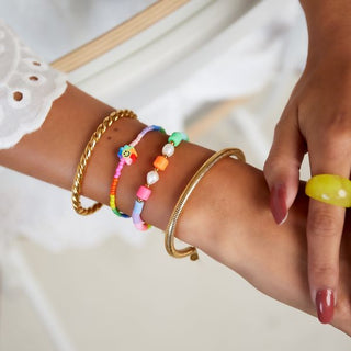 Bijoutheek-Armband (Schmuck) Regenbogen mit Smiley-Blume