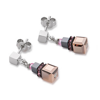 Coeur de Lion sieraad Geocube Oorbel Grey
