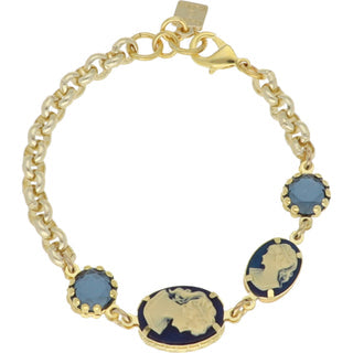 Koop blue Camps &amp; Camps Vintage Souvenir Cameo Bracelet (jewelry)