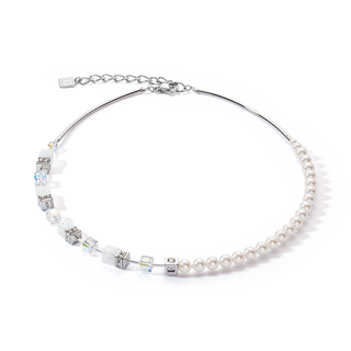 Coeur de Lion Geocube Necklace Precious Fusion Pearls necklace white