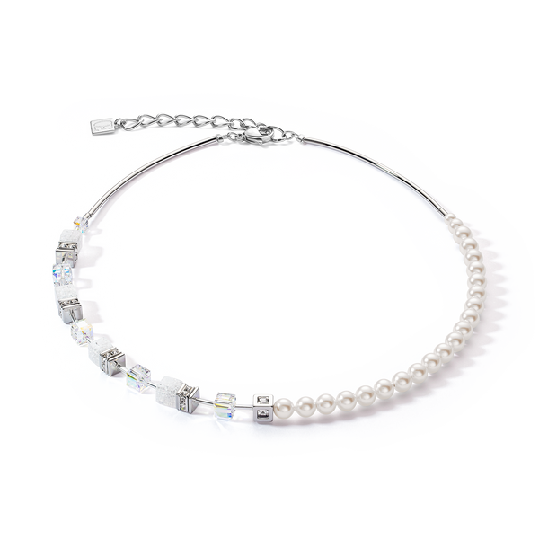 Coeur de Lion Geocube Ketting Precious Fusion Pearls necklace wit