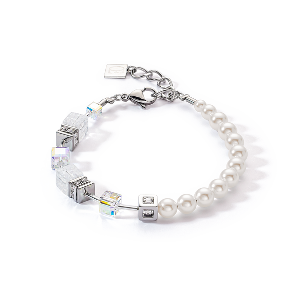 Coeur de Lion Geocube bracelet Precious Fusion Pearls white