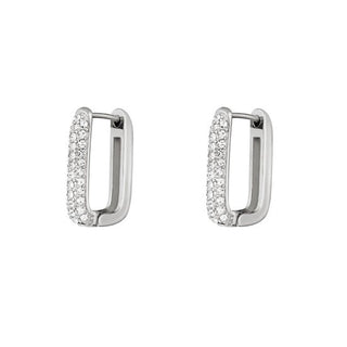 Koop silver Yehwang Earrings Round Square Rhinestone