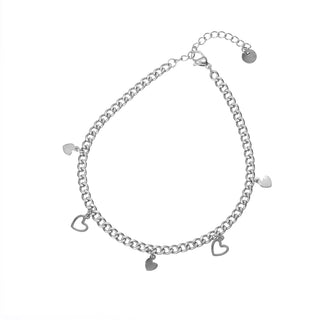 Koop silver Go Dutch Label Ankle jewelry Link chain hearts