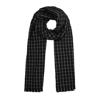 Bijoutheek Sjaal (Fashion) Geblokt patroon winter (80x200cm) Black
