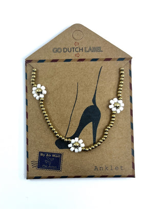 Koop white Go Dutch Label Ankle jewelry beads daisies