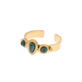 Kaufen grun Biba-Ring, drei Halbedelsteine, mehrere Farben (Einheitsgröße)