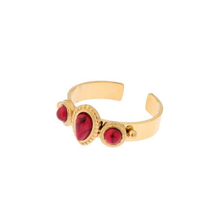 Kaufen rot Biba-Ring, drei Halbedelsteine, mehrere Farben (Einheitsgröße)