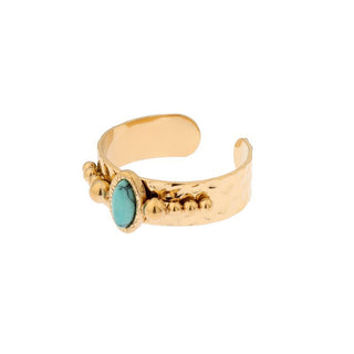 Koop turquoise Biba Ring Oval Half Gemstone multiple colors (ONE SIZE)
